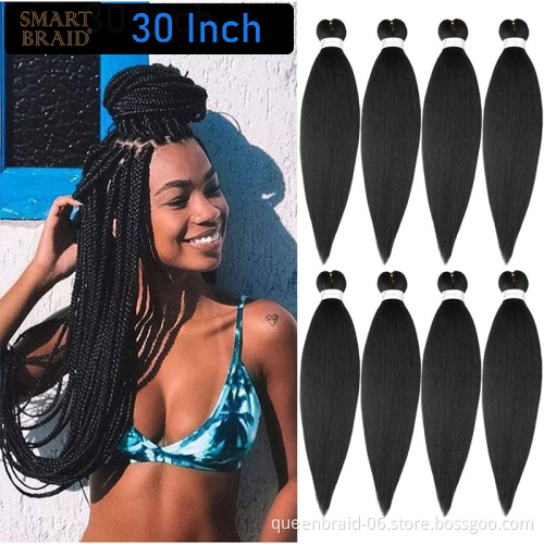 Wholesale Easy Braiding Hair  Pre Stretch Soft Yaki Synthetic Crochet Braid Hair Stretched